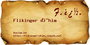 Flikinger Áhim névjegykártya